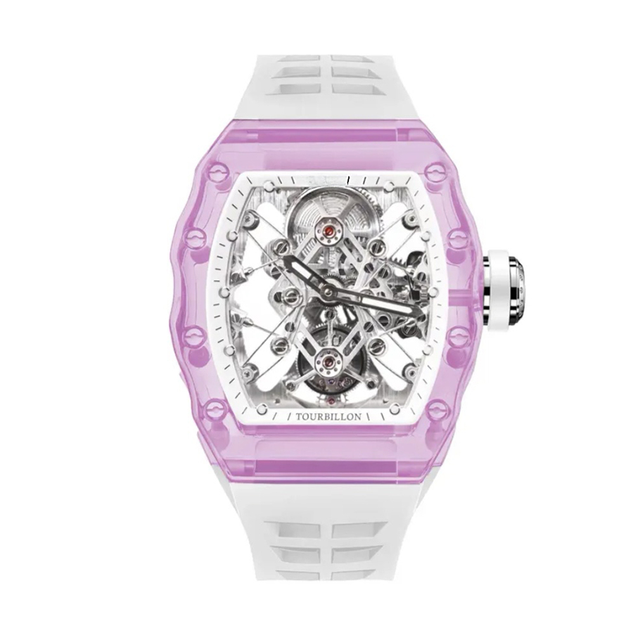 Crystal case manual tourbillon sports men's watch